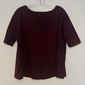 Jil Sander M 6 8 Oversized Top Short Sleeve Maroon